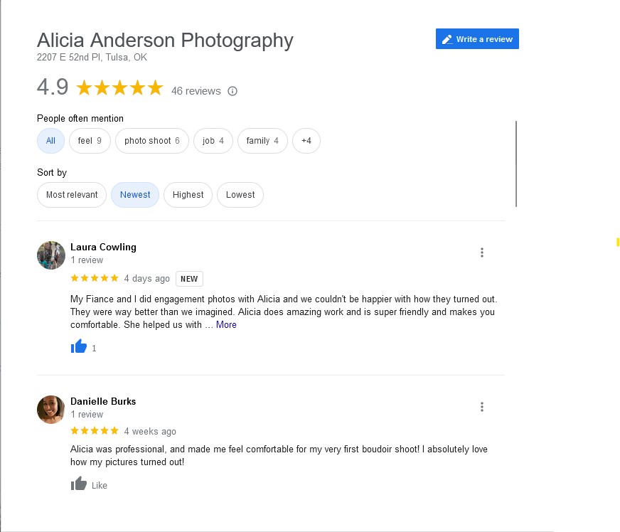 Alicia Anderson Wedding Photography Testimonial